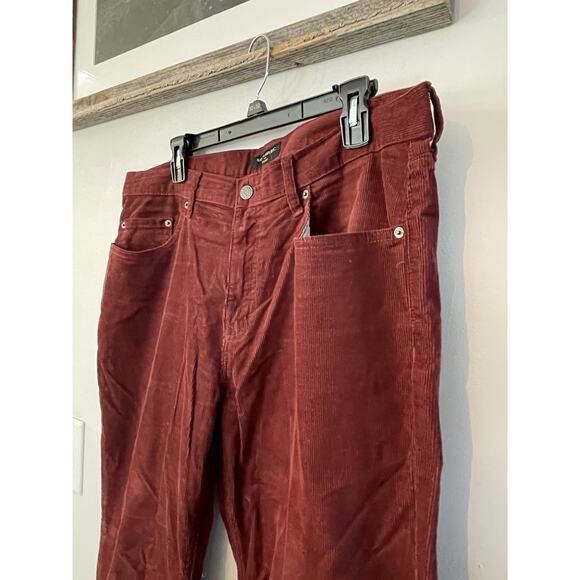 Banana Republic Straight Fit Corduroy Burgundy Mens Traveler Pants 36x34 $130‎ - Picture 4 of 6